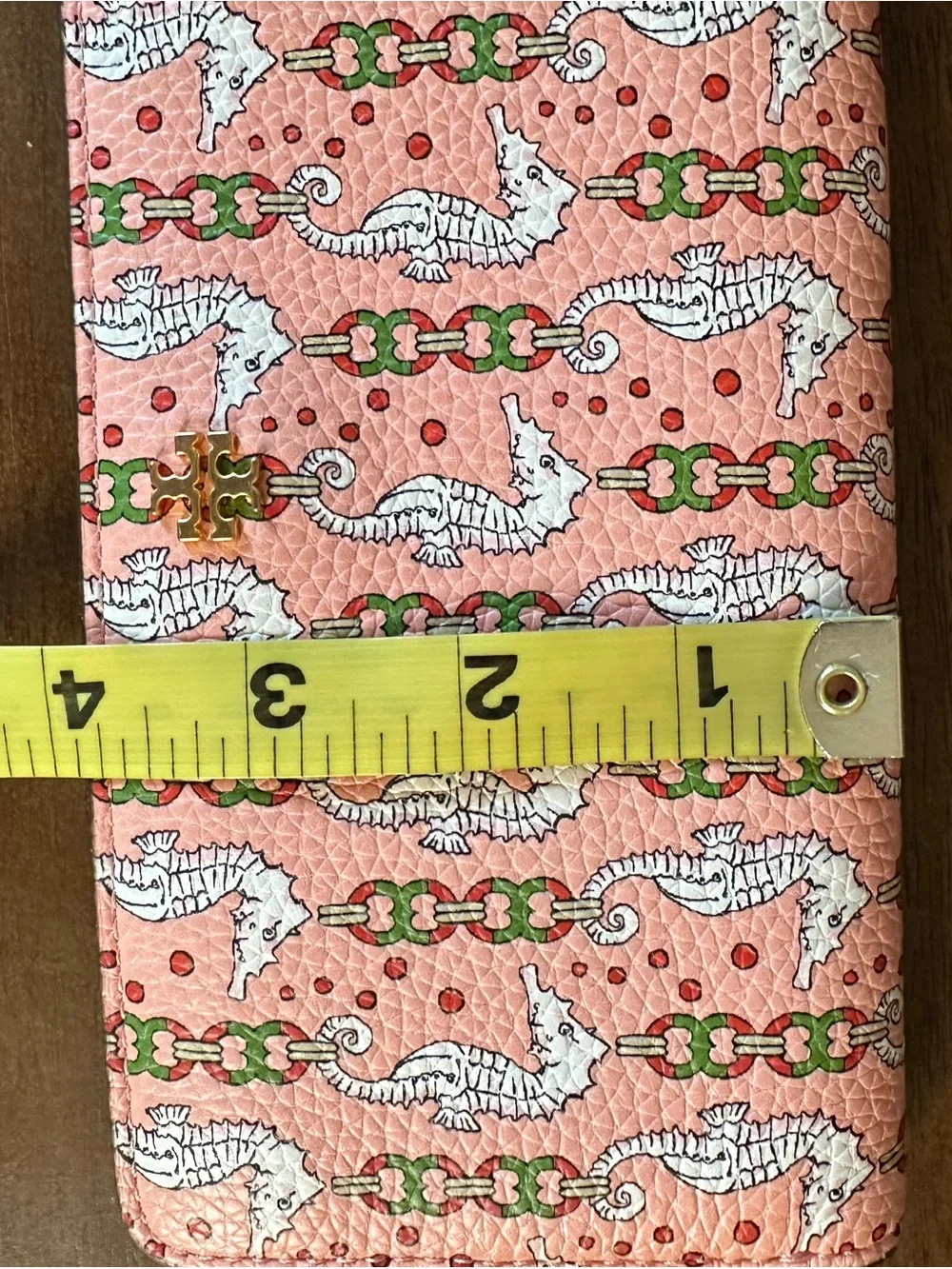 Tory Burch RARE Seahorse Print Slim Wallet Wristlet